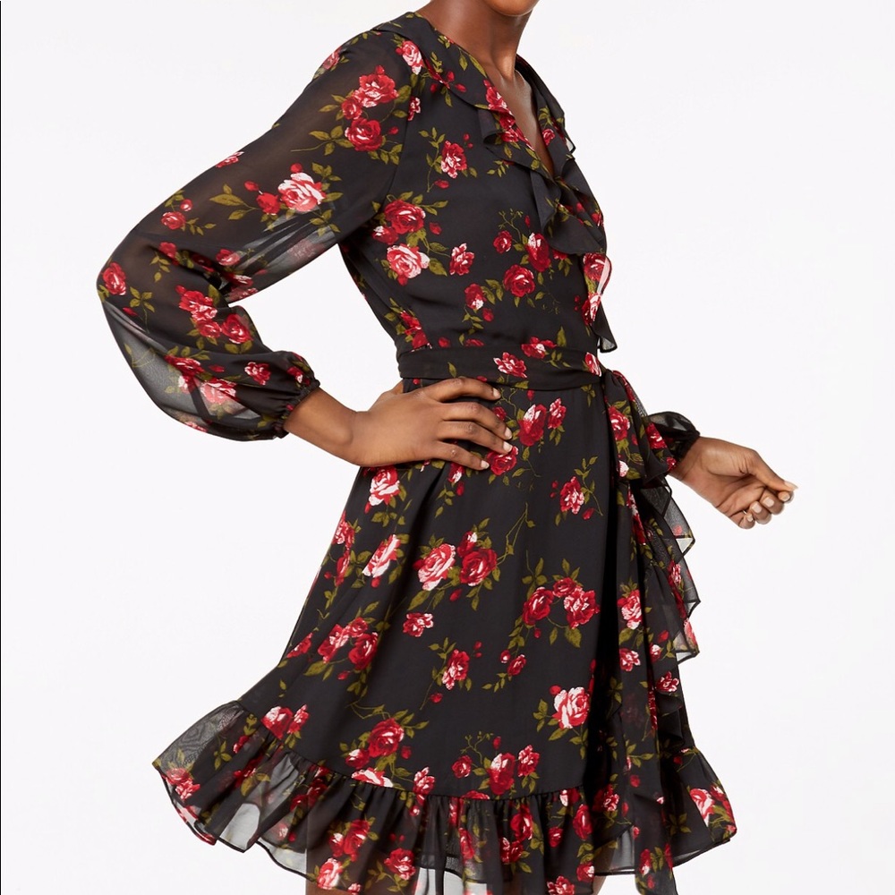 Floral Raffle Wrap Nine West dress.